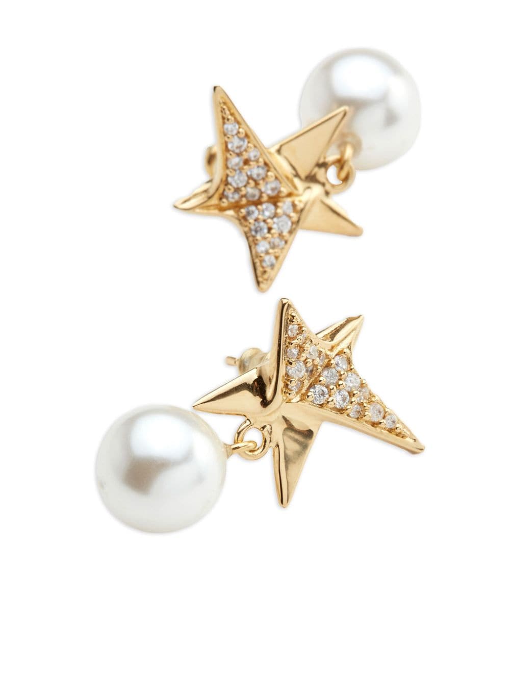 Shop Ferragamo Star-shape Crystal-embellished Earrings In Gold