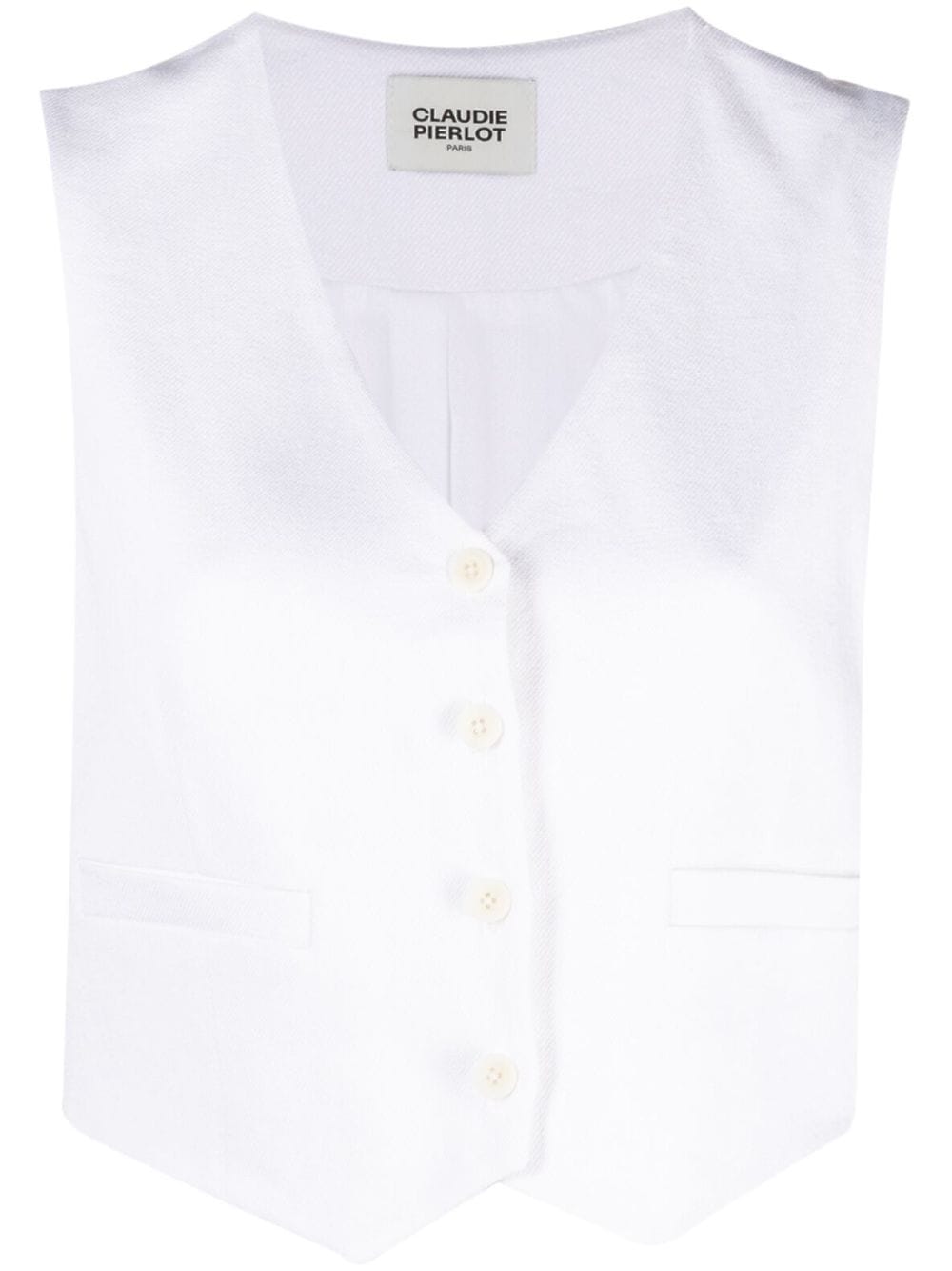 Claudie Pierlot V-neck Buttoned Waistcoat In White