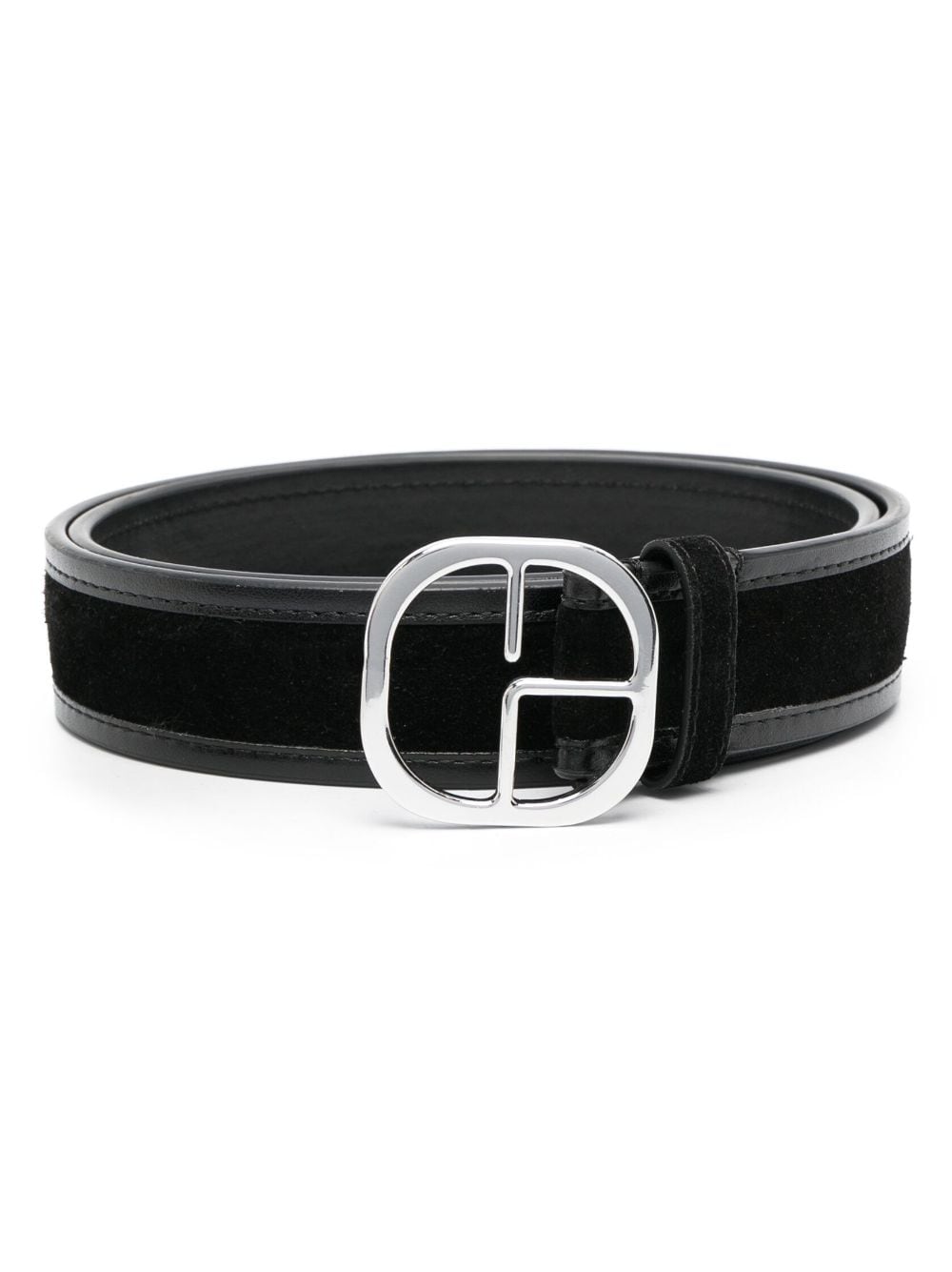 Shop Claudie Pierlot Logo-plaque Leather Belt In Black