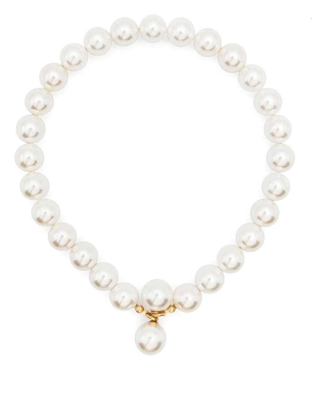 BEATRIZ PALACIOS Bandage freshwater-pearls necklace - White