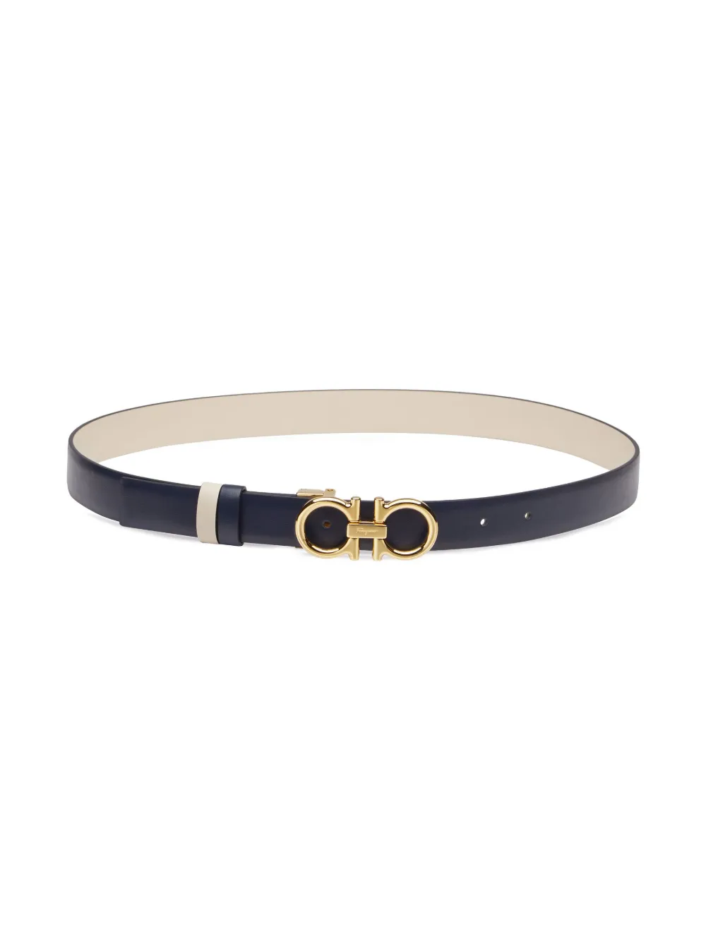 Ferragamo Reversible Gancini Belt In Blue