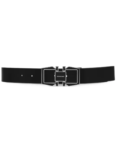 Ferragamo Gancini-buckle revesible leather belt