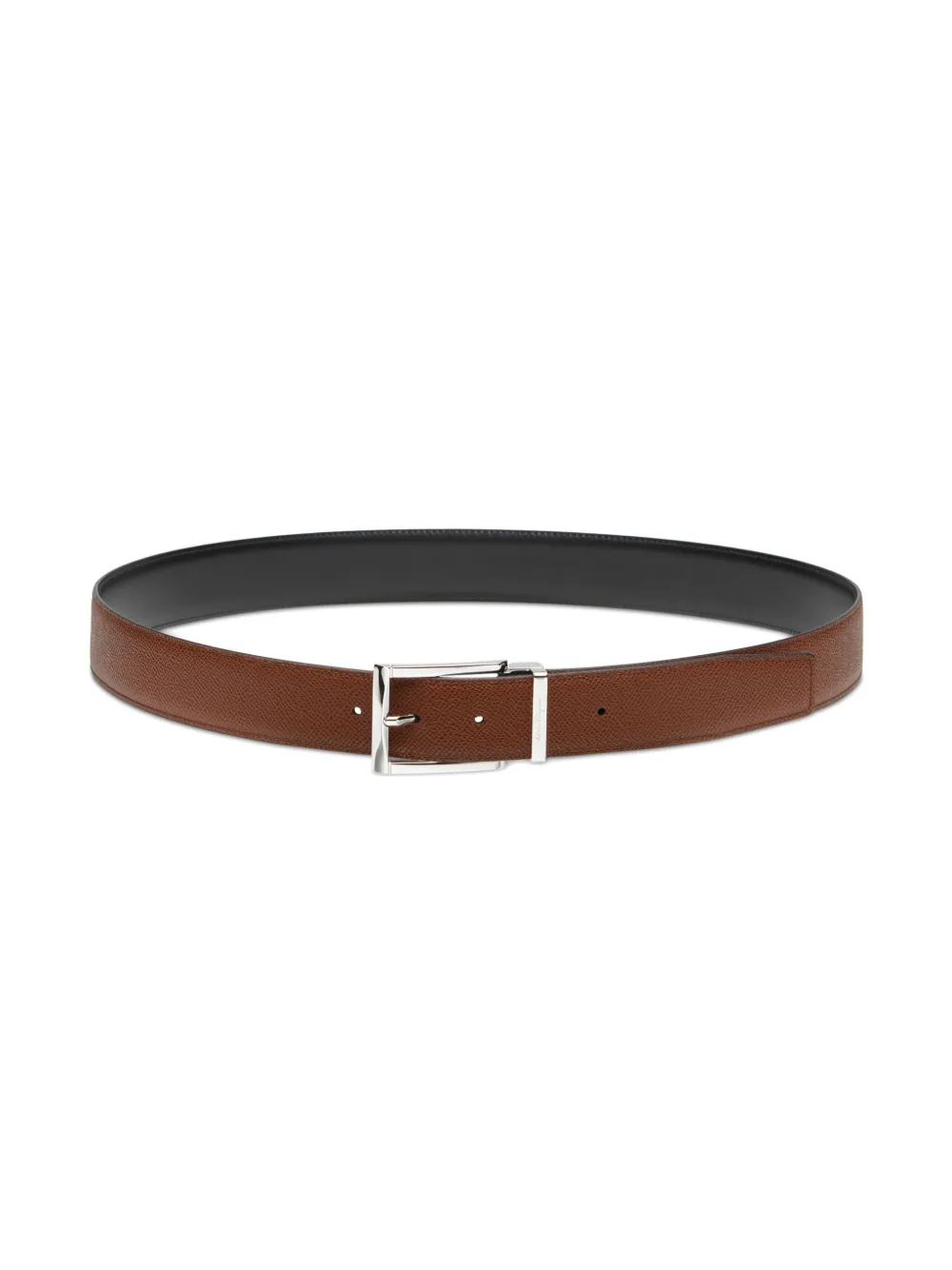 Ferragamo Logo-engraved Reversible Belt In Brown