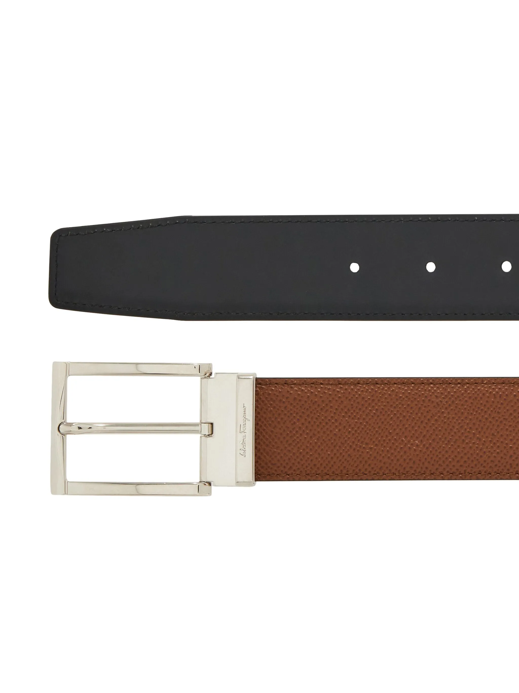 Ferragamo Reversible and adjustable belt with rectangular buckle