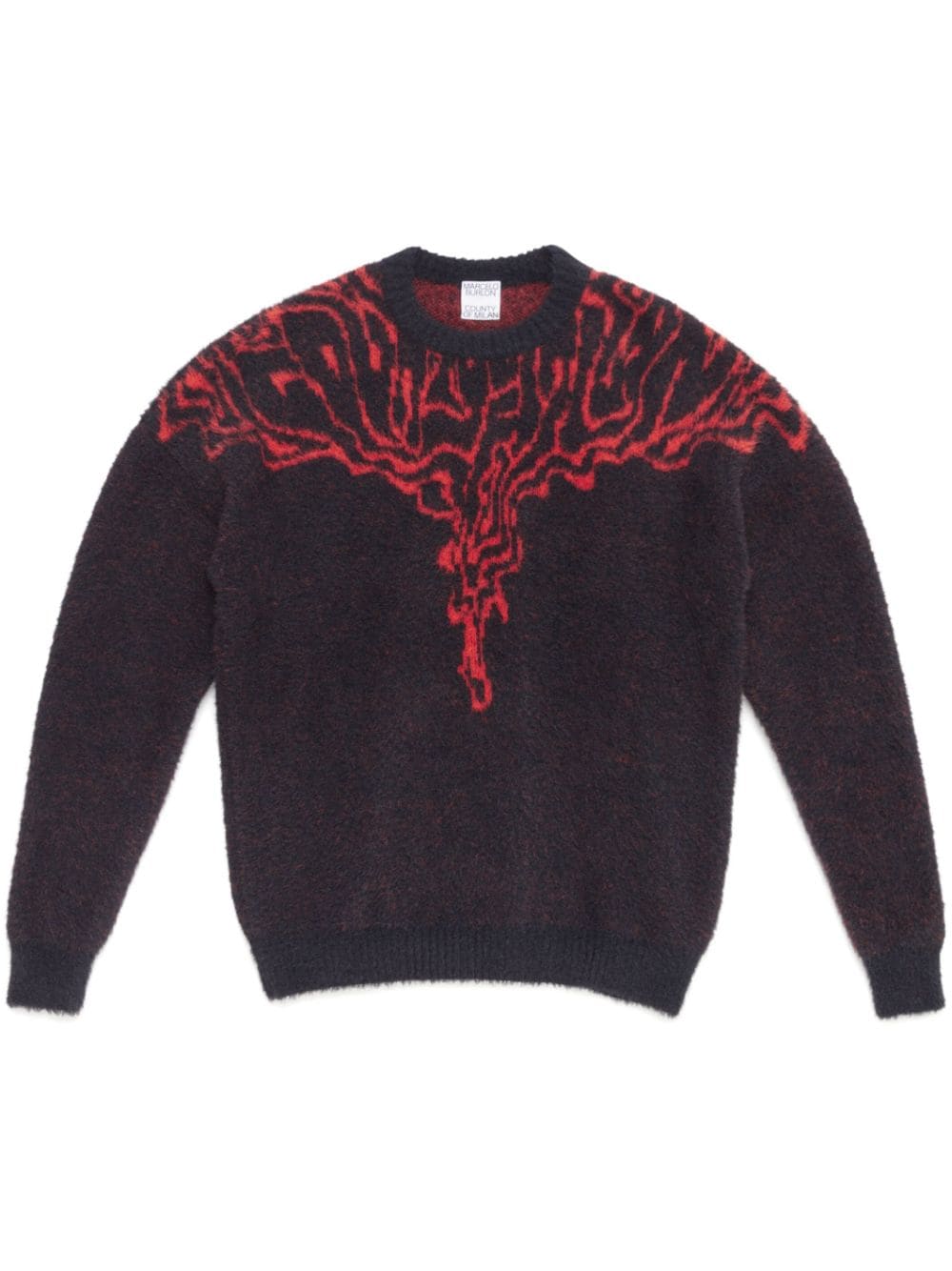 Marcelo Burlon County of Milan Fluid Wings intarsia-knit jumper - Black