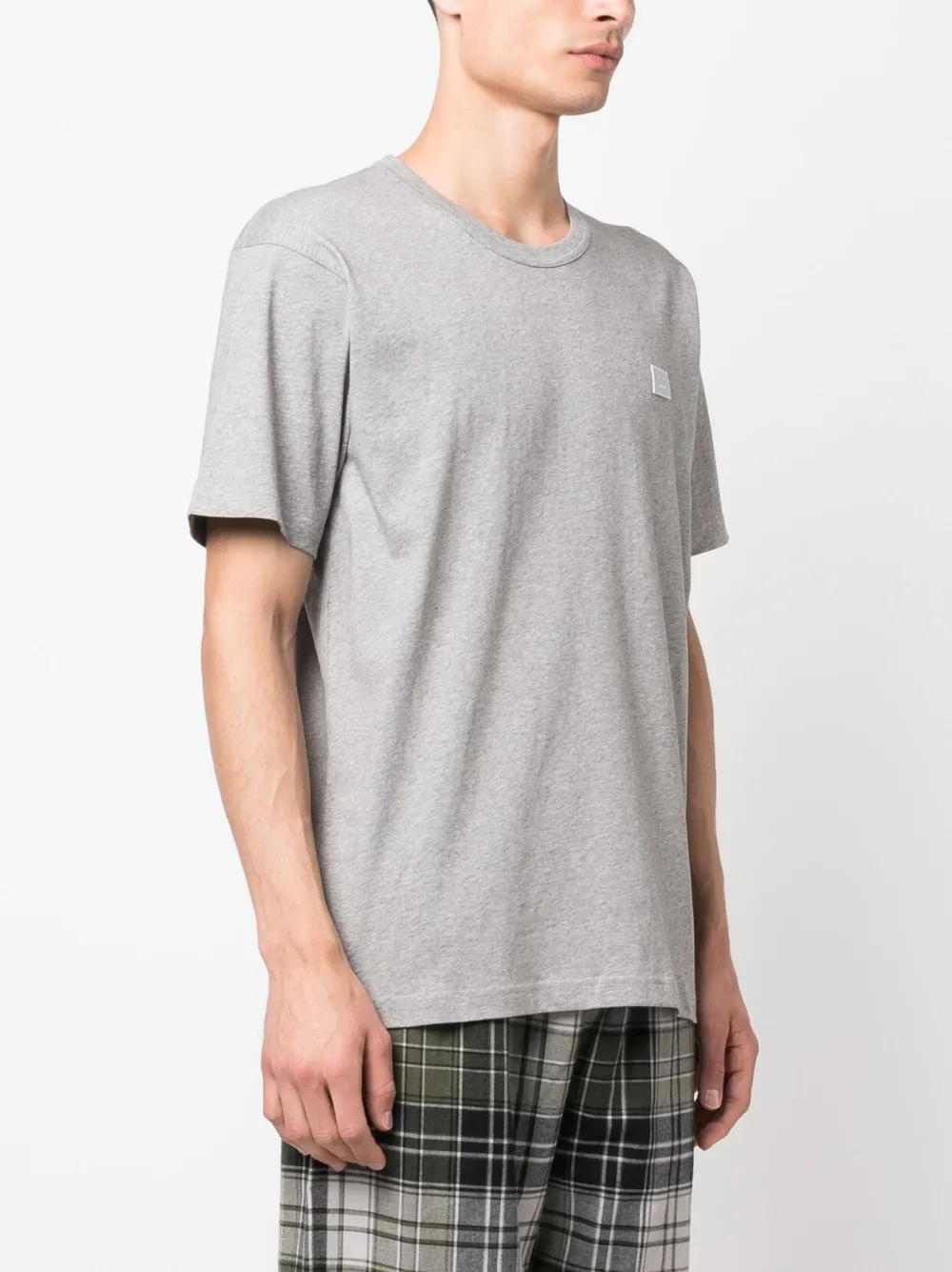 Acne Studios Face Patch Short-sleeved T-shirt In Grey