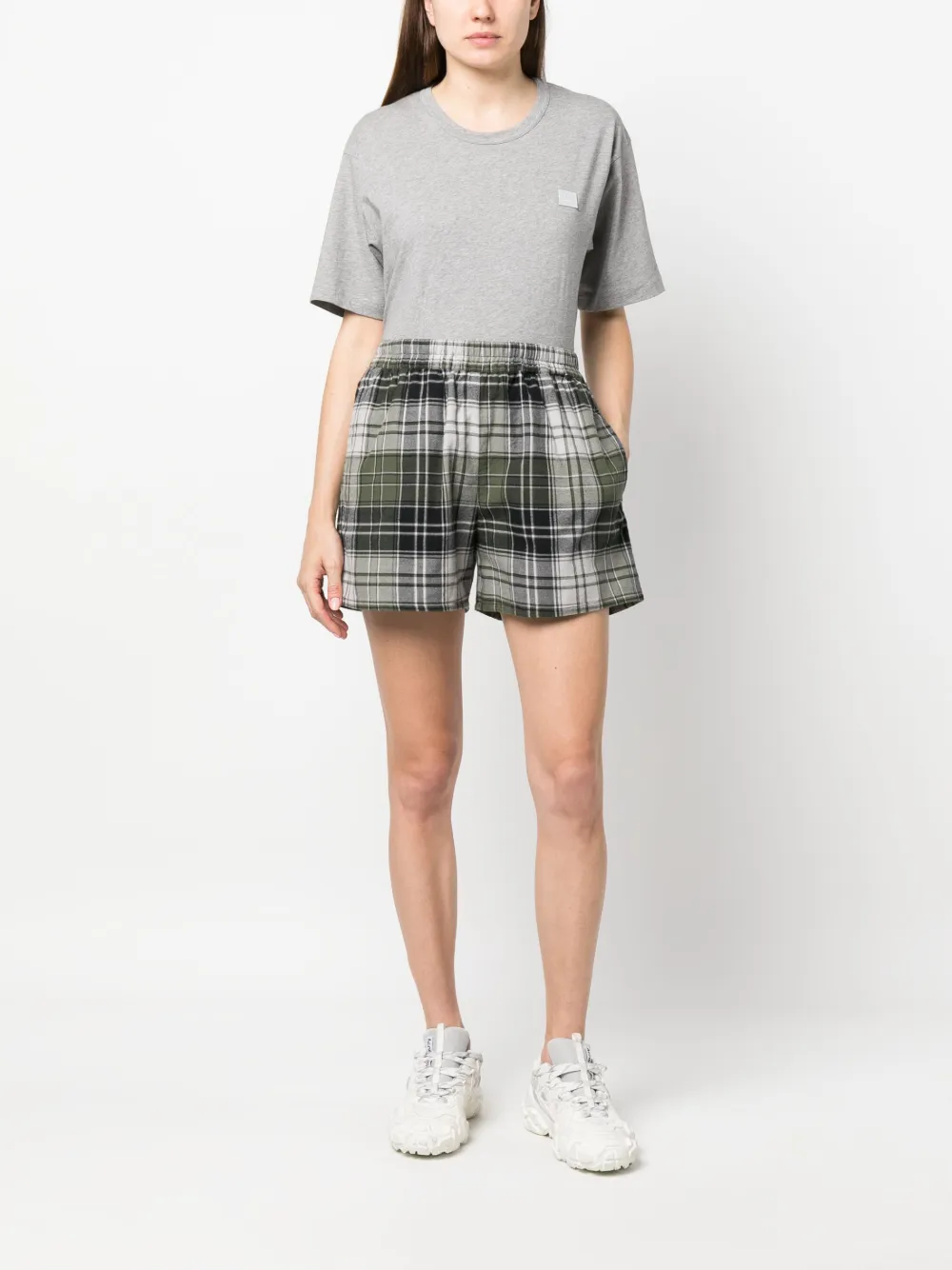 Acne Studios Face Patch Short-sleeved T-shirt In Grey