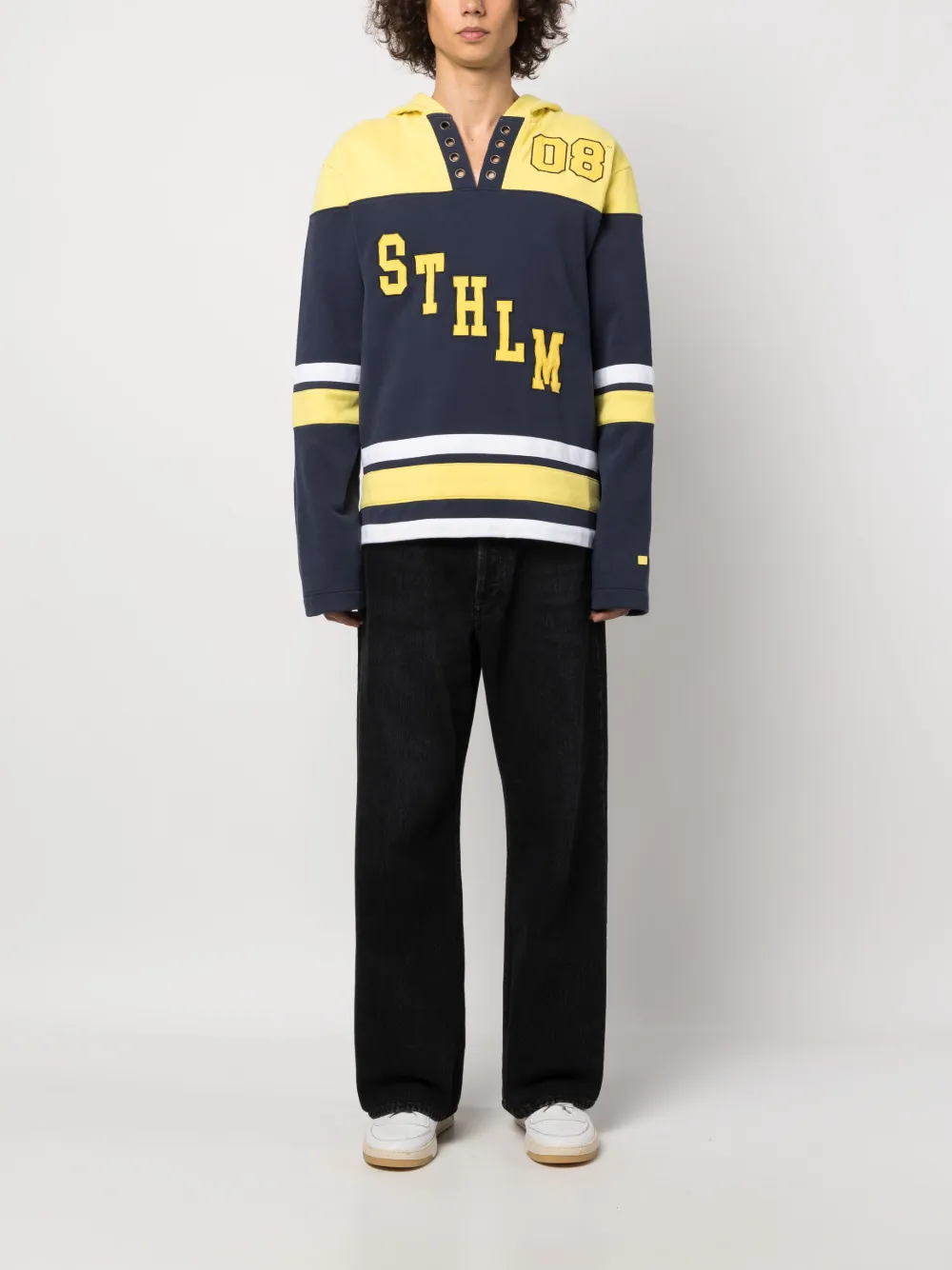 Acne Studios Gestreepte hoodie - Blauw