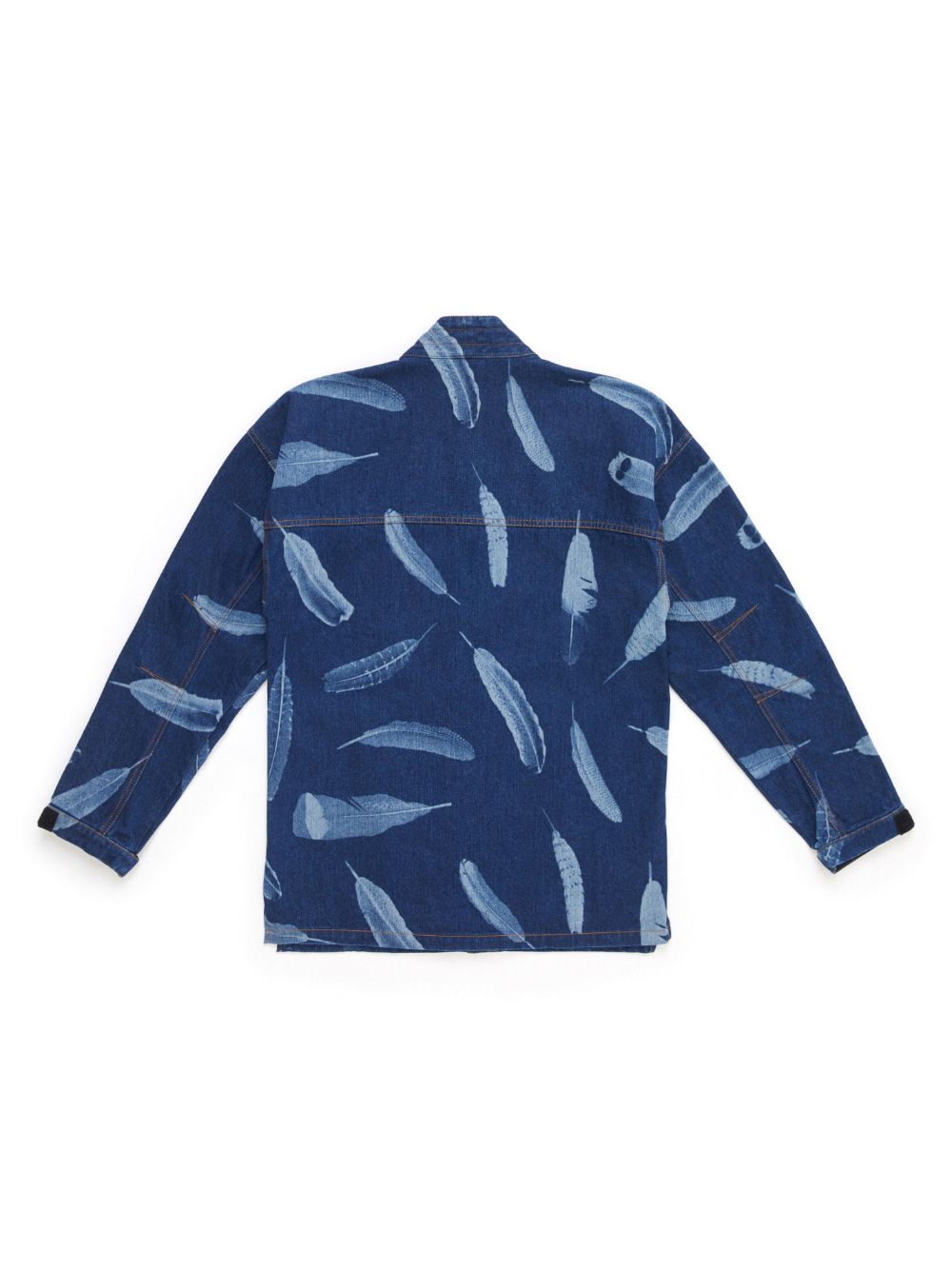 Marcelo Burlon County of Milan feather-print denim jacket - Blue