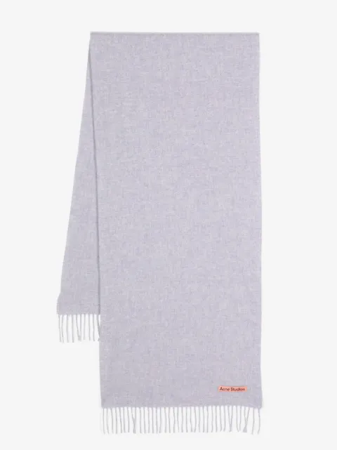 Acne Studios logo-tag fringed wool scarf