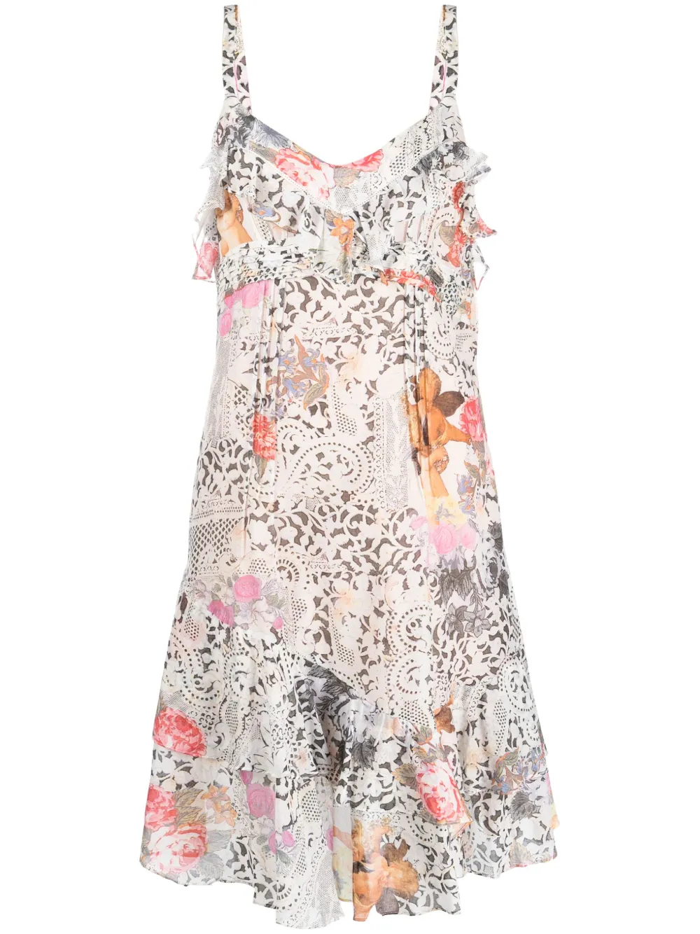 John Galliano Pre-Owned 2000s floral-print ruffled dress