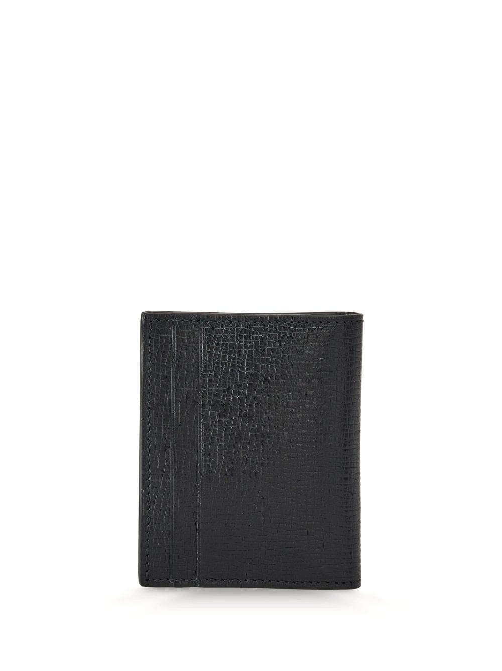 Shop Ferragamo Logo-plaque Textured Leather Wallet In Black