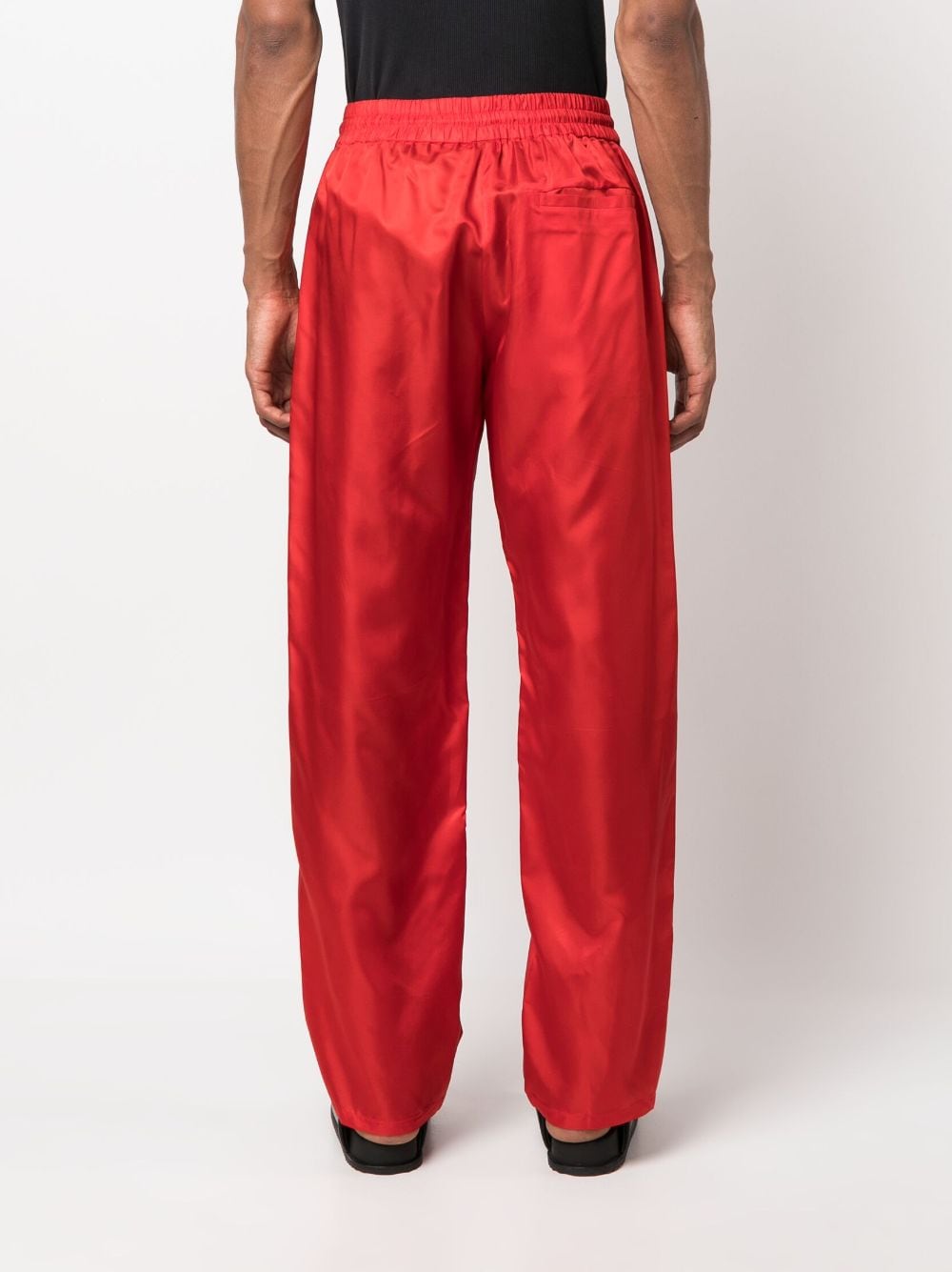 Shop Bianca Saunders Bede Straight-leg Trousers In Red