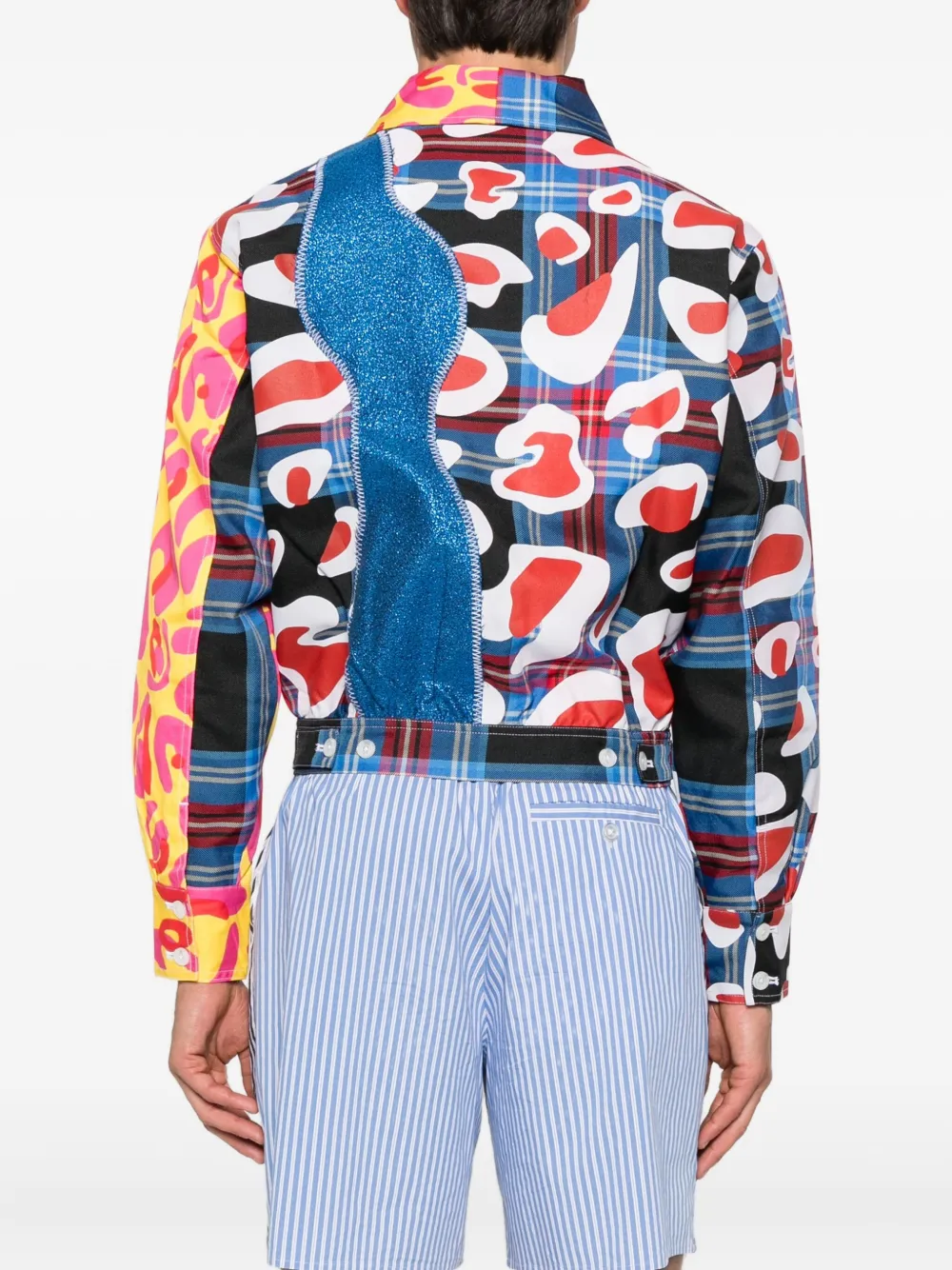 Charles Jeffrey Loverboy X Fred Perry Cropped Tartan Patchwork Jacket In Multi