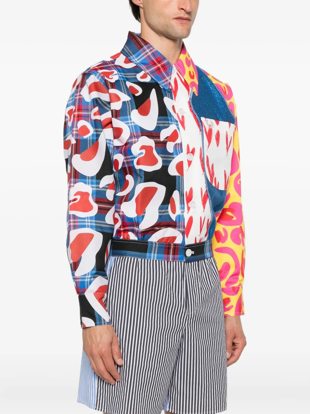 Charles Jeffrey Loverboy X Fred Perry Cropped Tartan Patchwork Jacket In Multi