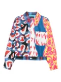 Charles Jeffrey Loverboy x Fred Perry cropped tartan patchwork jacket - White