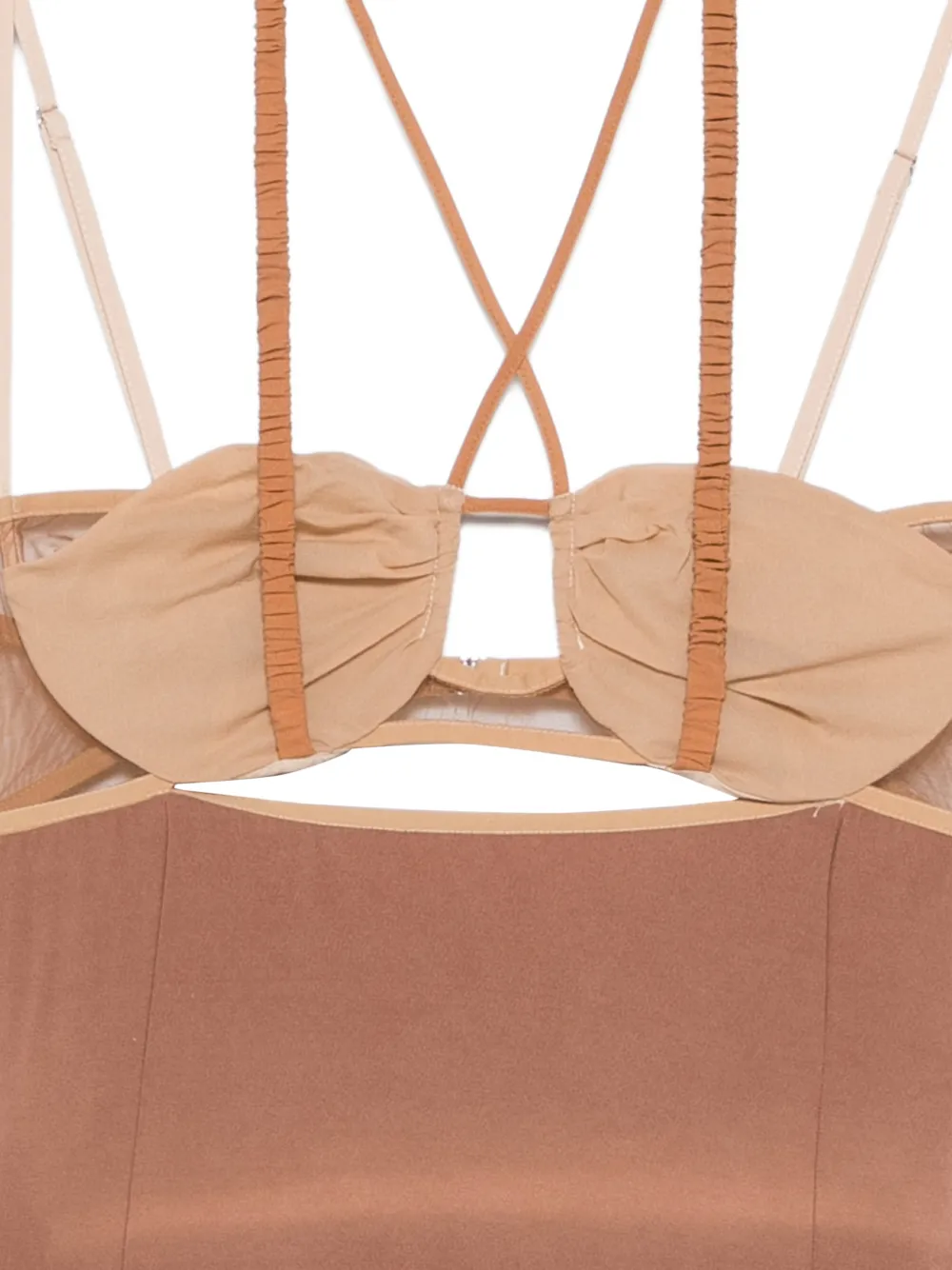 Draped Double Bra Mini Dress
