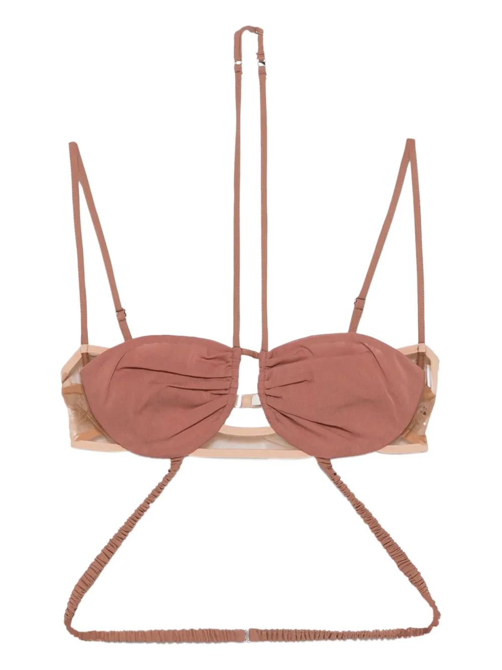Nensi Dojaka Draped Bikini Top In Neutral