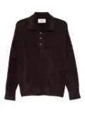 Bonsai textured-knit polo sweater - Brown