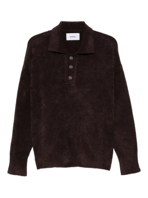 Bonsai textured-knit polo sweater
