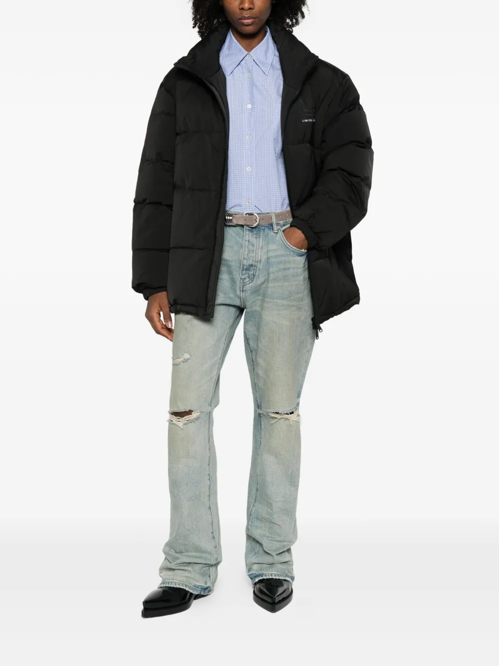 Martine Rose Logo Puffer Coat - Black 