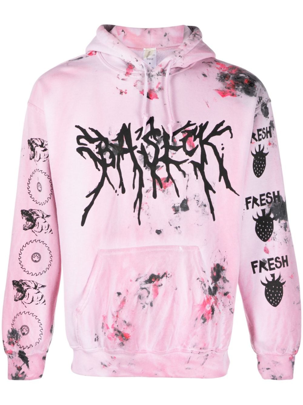 Westfall Baseck Collab Graphic-print Hoodie In Pink