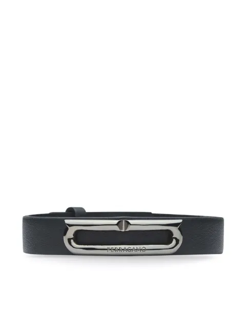 Ferragamo Gancini-plaque leather bracelet