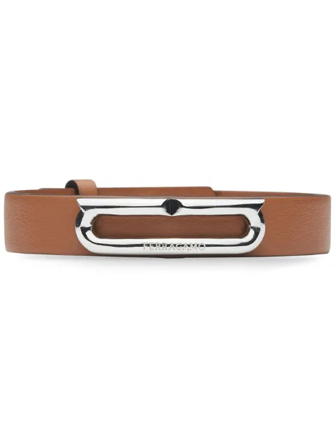 Ferragamo Gancini-plaque leather bracelet