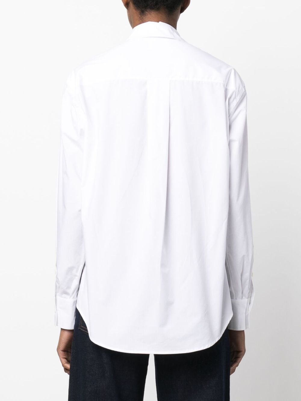 Shop Claudie Pierlot Buttoned Long-sleeve Cotton Shirt In White