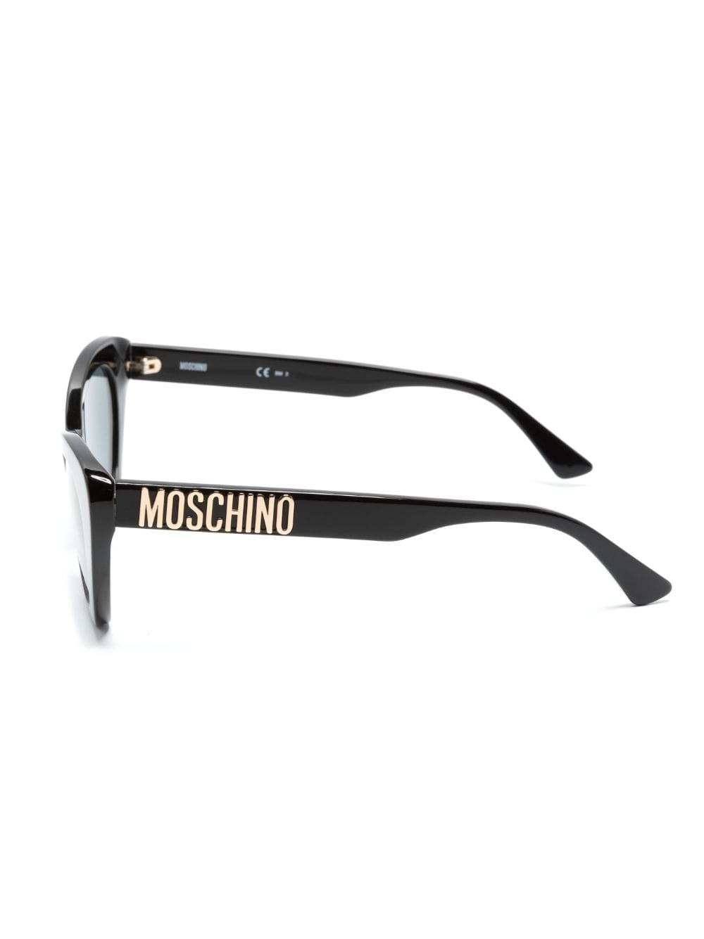 Shop Moschino Eyewear Logo-lettering Cat-eye Frame Sunglasses In Black
