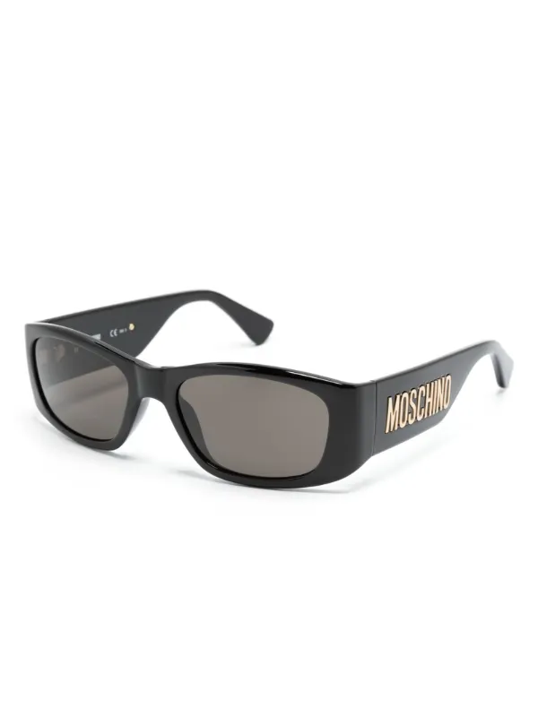 Moschino Eyewear logo lettering rectangle frame Sunglasses Black FARFETCH HK