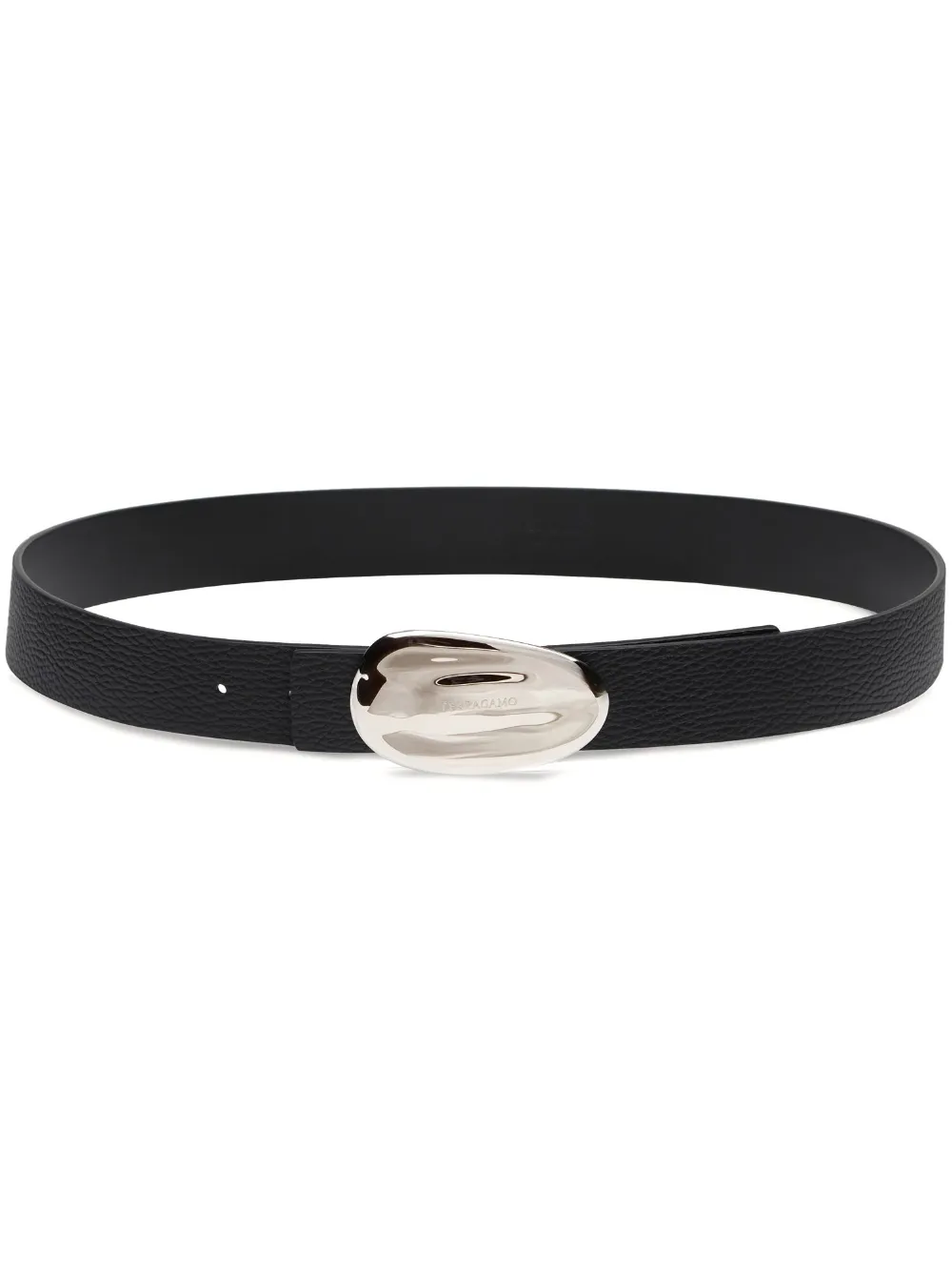 Ferragamo Cinto de couro com fivela oval | Preto | Image 1