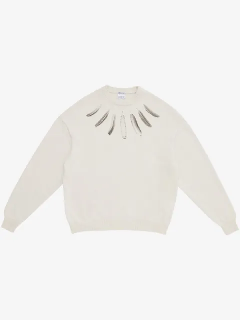 COUNTY OF MILAN feather-print crew-neck jumper
