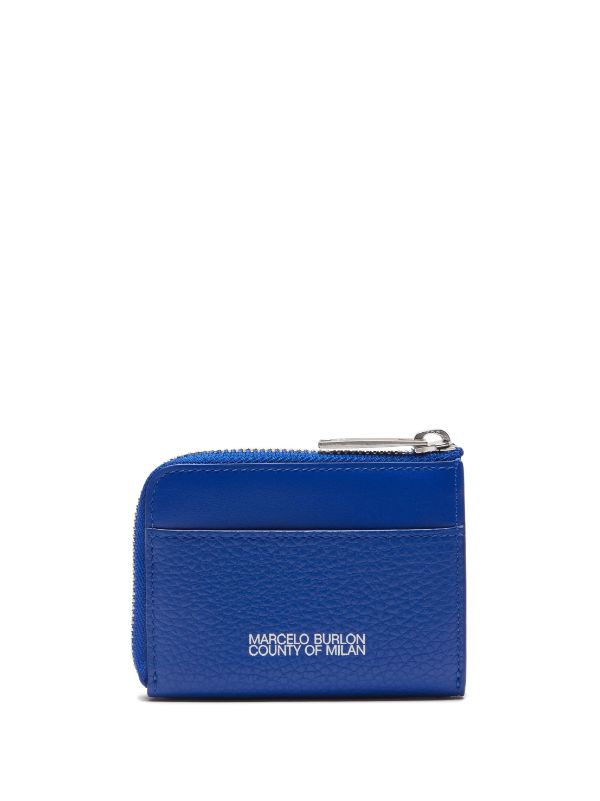 Marcelo Burlon County of Milan Cross Leather Wallet - Blue