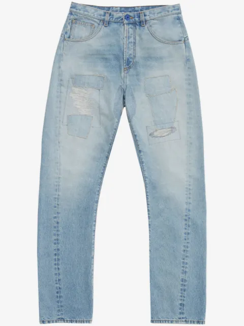 COUNTY OF MILAN bleached straight-leg jeans
