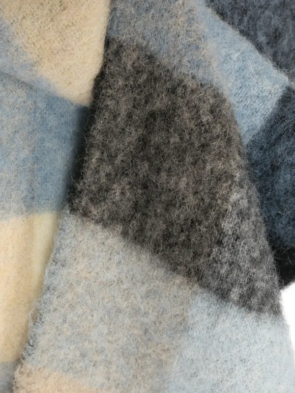 Acne Studios チェック モヘア スカーフ | ブルー | FARFETCH JP