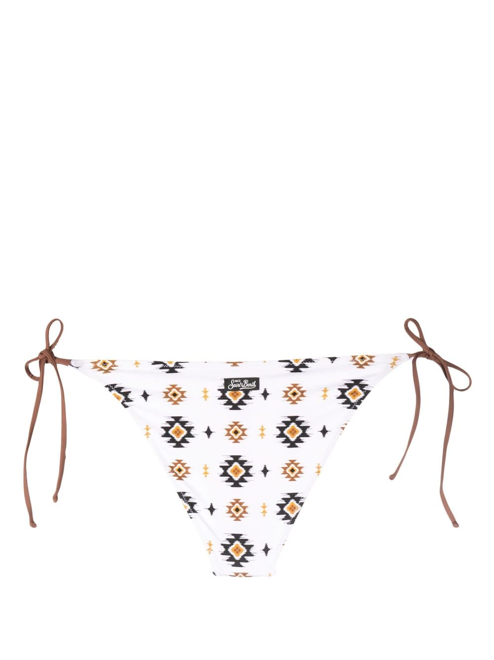 Shop Mc2 Saint Barth Virgo Ikat-pattern Bikini Bottoms In White