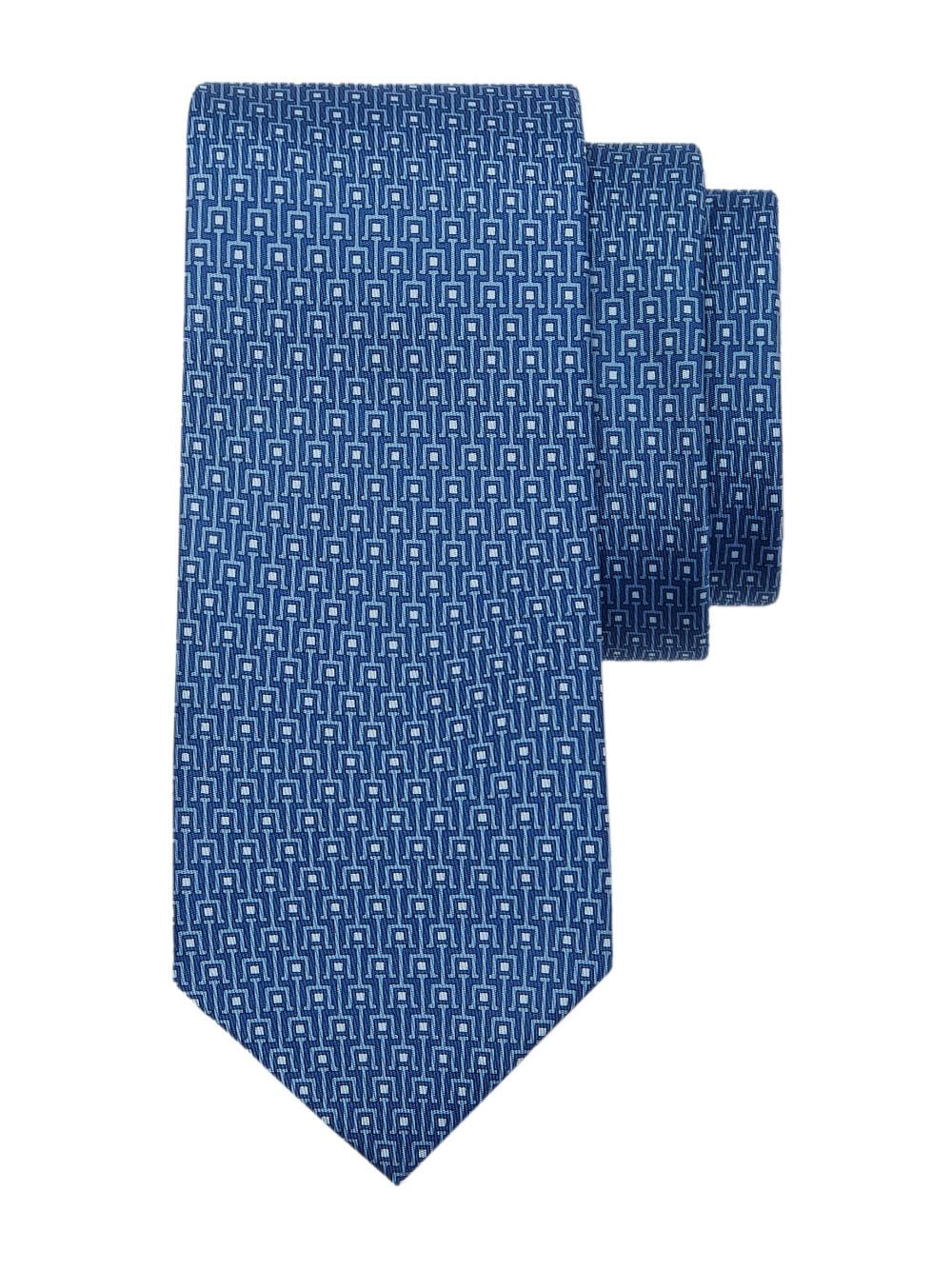 Ferragamo Ladder-print silk tie - Blauw