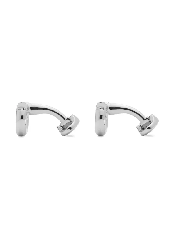 Ferragamo Gancini-plaque logo-engraved Cufflinks | Grey