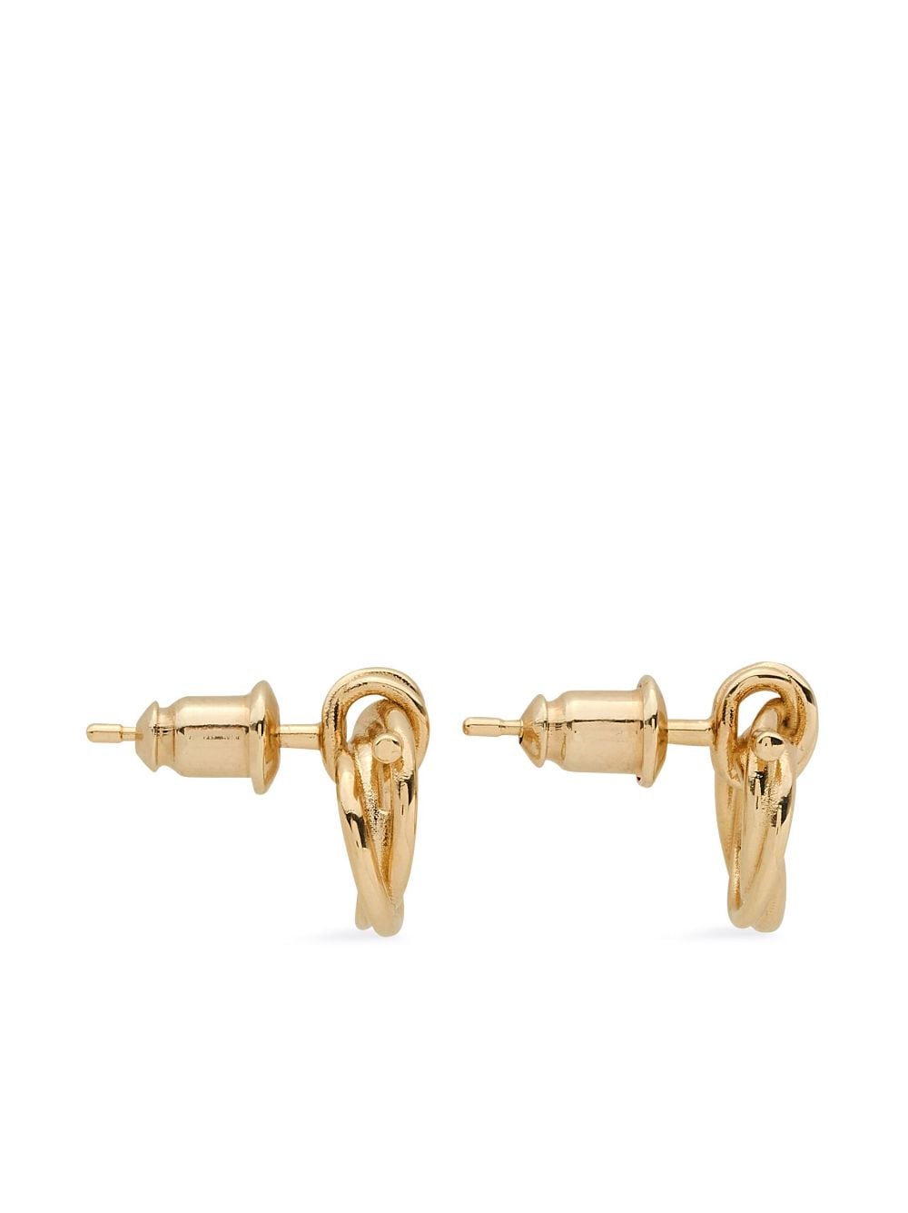Shop Ferragamo Gancini Twisted Hoop Earrings In Gold