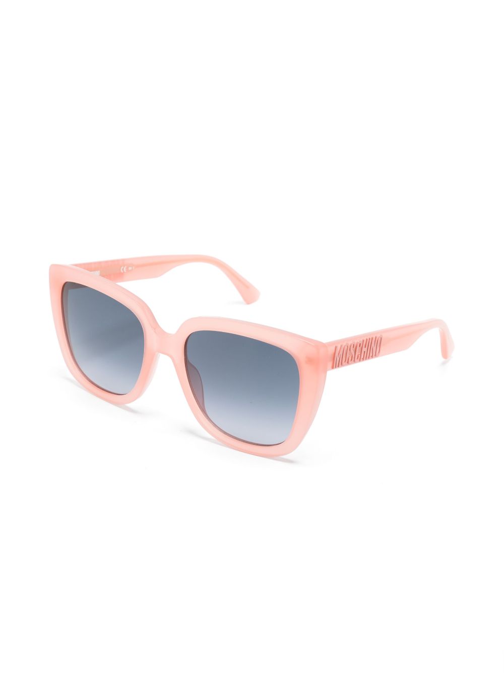 Shop Moschino Eyewear Logo-lettering Cat-eye Frame Sunglasses In Pink