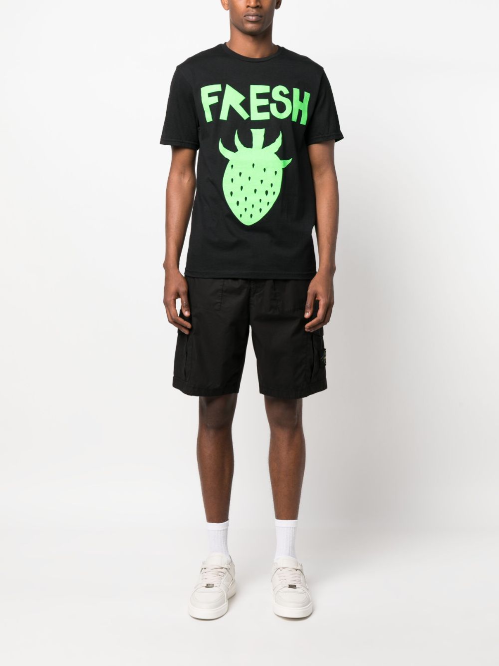 WESTFALL Fresh strawberry-print cotton T-shirt - Zwart