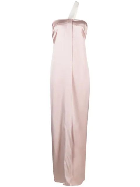 FENDI one-shoulder silk long dress