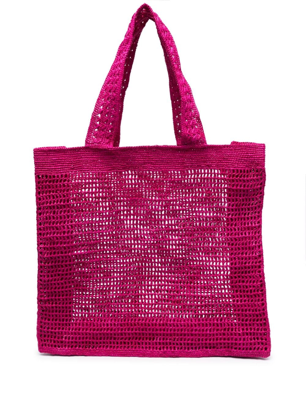 Ibeliv Crochet Raffia Tote Bag In Pink