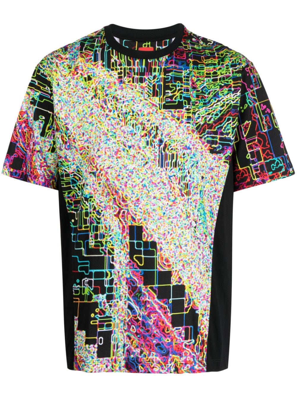 ferrari t-shirt en coton biologique à imprimé abstrait - multicolore
