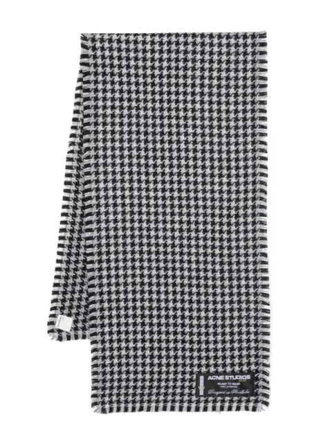 Acne Studios houndstooth frayed-trim scarf 