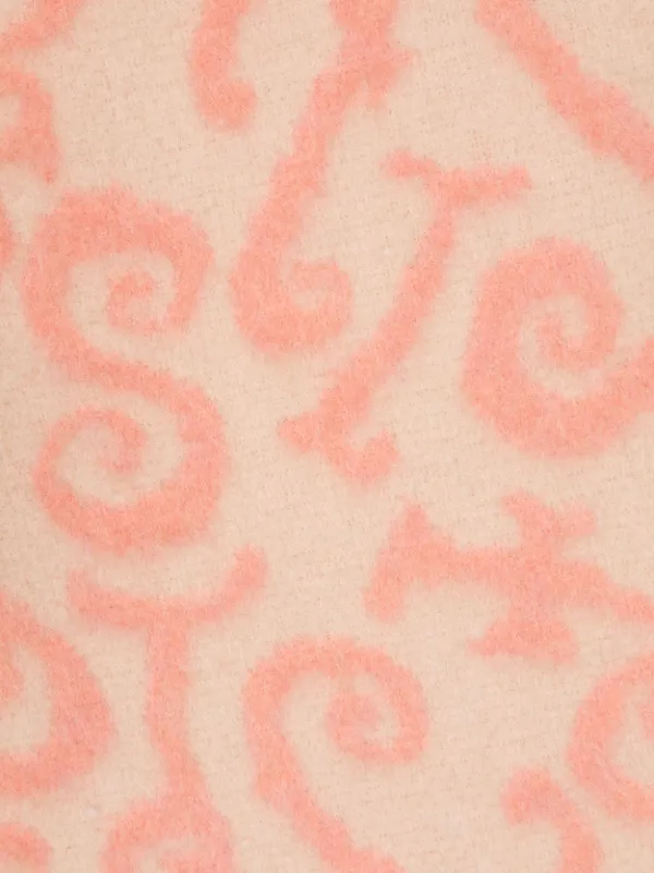 Acne Studios abstract-pattern Fringed Scarf | Pink | FARFETCH