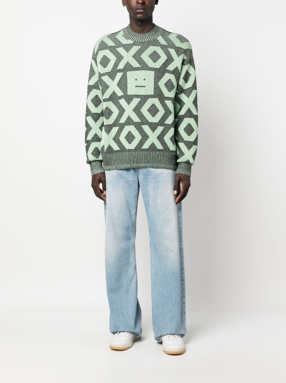 Acne Studios patterned intarsia-knit jumper - Groen