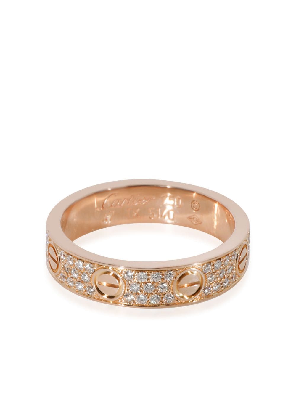 pre-owned 18kt rose gold Love diamond ring
