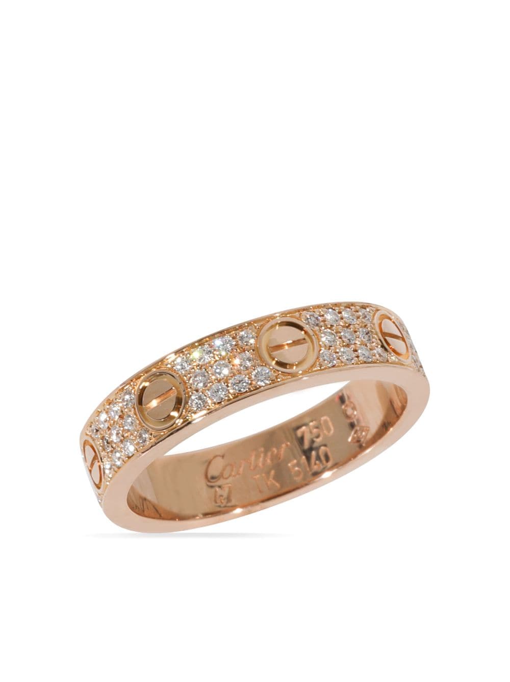 Pre-owned Cartier  18kt Rose Gold Love Diamond Ring